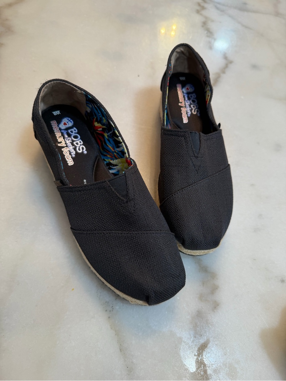 Skechers BOBS Women's Black Canvas Slip-On Casuals